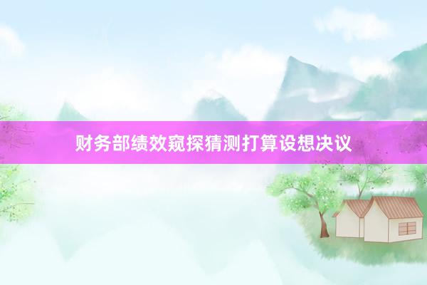财务部绩效窥探猜测打算设想决议